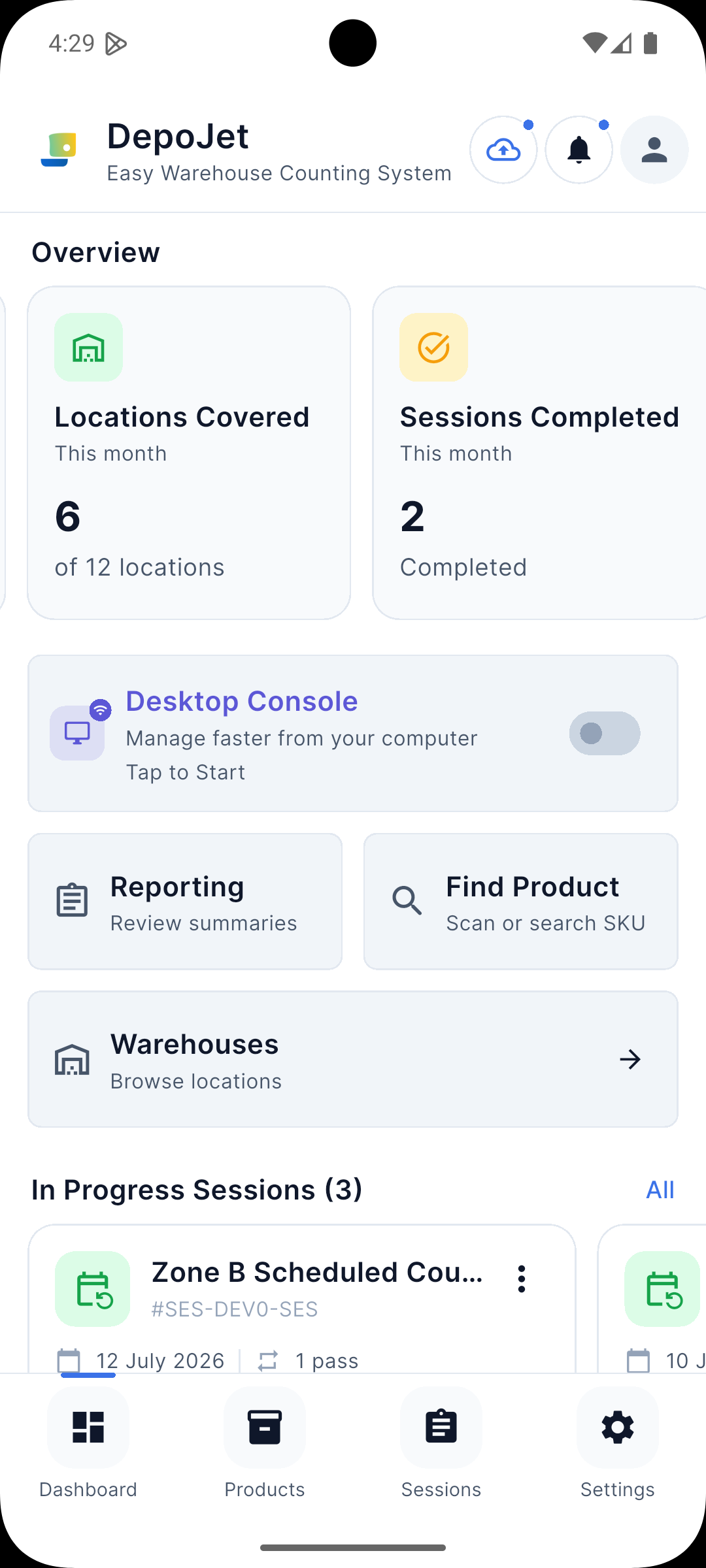 Desktop-Konsole-Screenshot