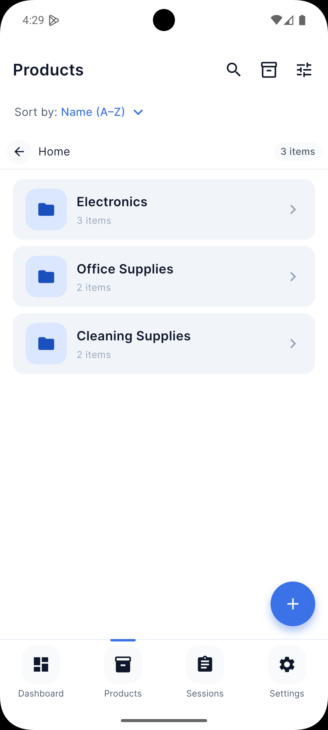 Startseite / Dashboard-Screenshot